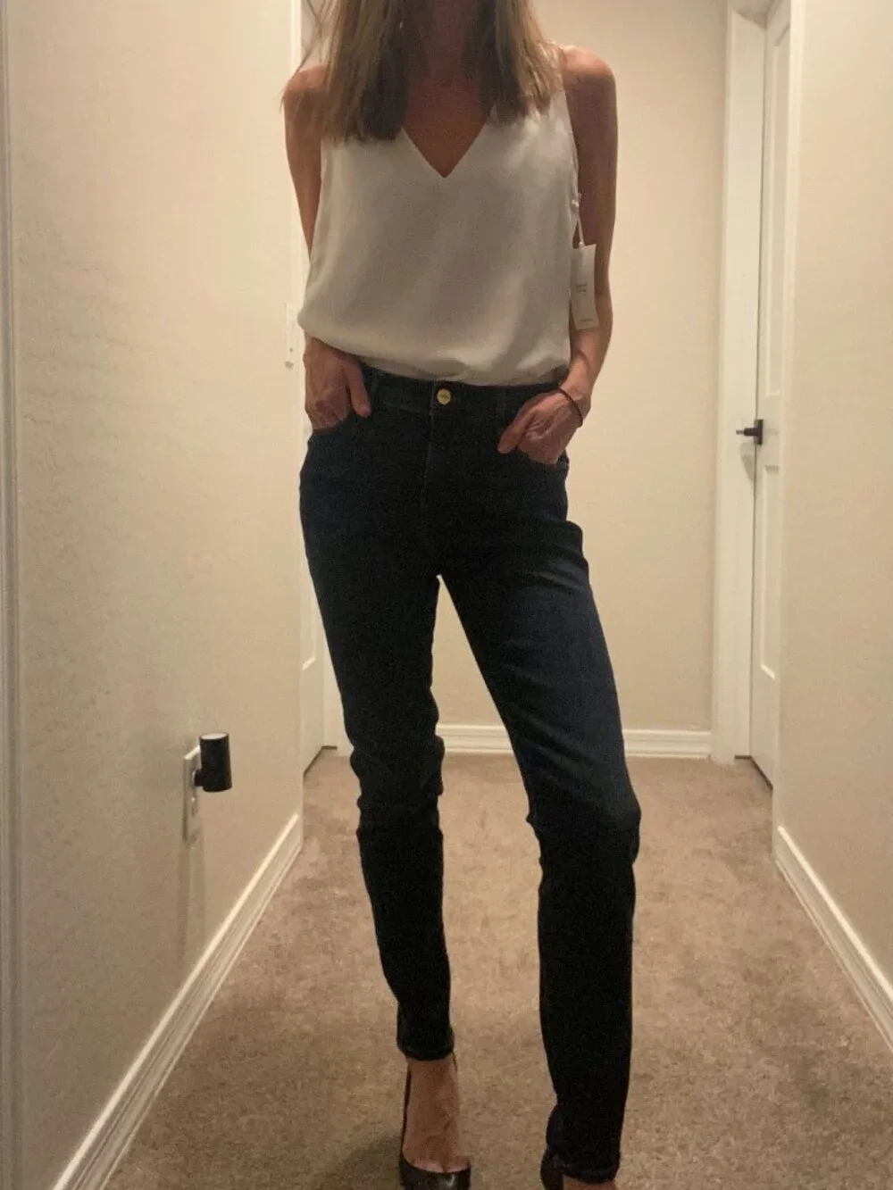 FRAME Le High Skinny Jeans Dark Wash High Rise Stretch 25